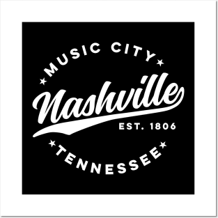 Vintage Nashville Tennessee Music City Retro USA Posters and Art